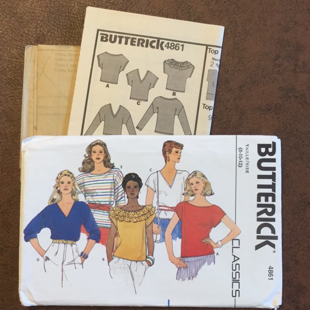 Pattern to Sew Loose-fitting tops, Butterick #4861